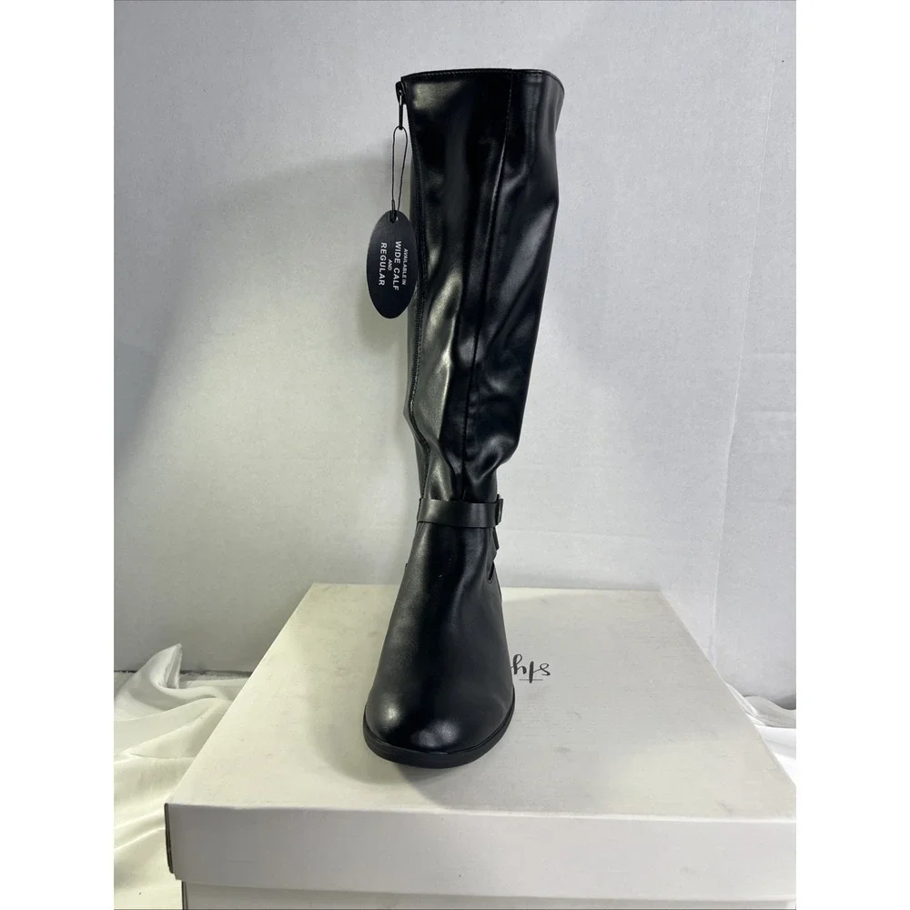 Style & Co KINDELL Women's Black Riding Boots Size 5.5 M Zipper Knee High New
